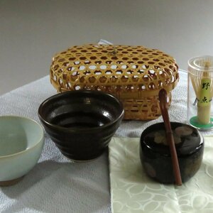 ◆◇小さな茶道具セット 入子茶碗 茶器 茶杓 新品茶筅 5点揃え◇◆茶道具 chado ware dbsy10089-s