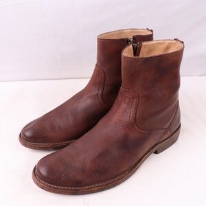 FRYE サイドジップ ブーツ 9 1/2 D / 27.5cm 位 フライ ブラウン 茶 スチール無し エンジニア メンズ 古着 中古 ds4322