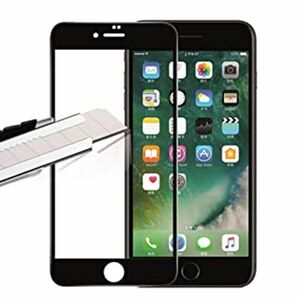 iPhone6 Plus iPhone6s Plus 5.5インチ 9H 0.26mm 枠黒色 全面保護 強化ガラス 液晶保護フィルム 2.5D KA19