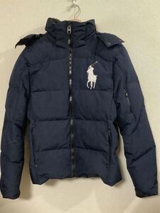 POLO RALPHLAUREN ラルフローレン　ビックポニー　ダウンジャケット　ネイビー　セレクト　メンズ　古着　S