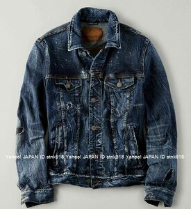 〓ラスト!! アメリカンイーグル/US XL/AEO デストロイド Denim Jacket/D.Wash / Gジャン