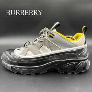 1円 【美品】 BURBERRY バーバリー 【圧倒的高級感】 アーサー ファブリック メンズ スニーカー シューズ 靴 ロゴ ブラック 26cm相当