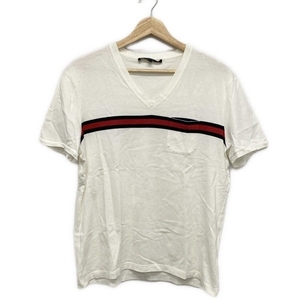 グッチ GUCCI 半袖Tシャツ サイズM 243790 - 白×ネイビー×レッド メンズ 美品 トップス