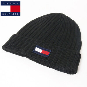 新品 TOMMY HILFIGER アクリル ロゴニット帽 ブラック