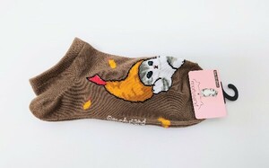 □　猫柄　猫雑貨　猫グッズ　モフサンド　mofusand ぢゅの　アンクルソックス えびにゃん柄　ねこ　ネコ　キャット