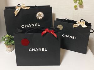 シャネル「CHANEL」ショッパー 3枚組 現行 (4599) 正規品 付属品 ショップ袋 ブランド紙袋 バッグ用 折らずに配送 わけあり