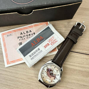T1297d 未使用 SEIKO ALBA ミッキーマウス 腕時計 V507-0B20 クオーツ セイコー アルバ Disney MickeyCollection レトロ
