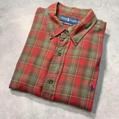 90s POLO ポロラルフローレン グリーンチェックBDシャツ USメンズ古着