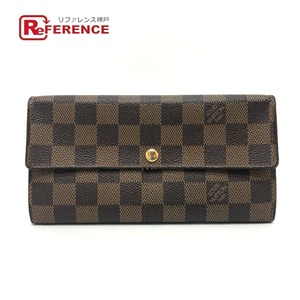 LOUIS VUITTON ルイヴィトン N61734 ポルトフォイユ サラ ロングウォレット 2つ折り 財布 長財布 エベヌ ブラウン レディース【中古】