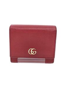 GUCCI◆GGロゴ/2つ折り財布/レザー/RED/レディース