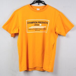 値下げ☆USED☆ Champion （チャンピオン）ポケット Tシャツ 半袖 M オレンジ ユニセックス ■メール便OK 追跡あり■