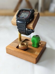 ウォッチスタンド・トレイ　腕時計スタンド (BRST2)　木製　ハンドメイド