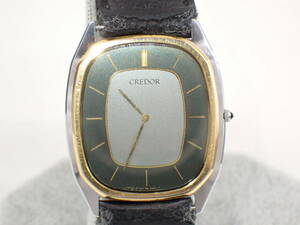 UH1712《1円》SEIKO CREDOR セイコー クレドール 6730-5081 K14ベゼル SHA-MIDDLE SS×K14 QZ 電池切れ 不動 社外バンド