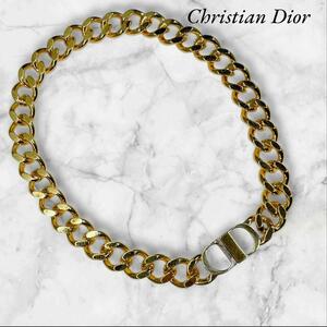 クリスチャンディオール Christian Dior チェーンリンク ネックレス CD ICON ゴールド