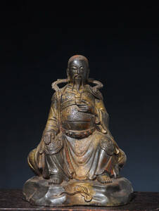 【古寶奇蔵】銅製・拓金・真武大帝像・置物・賞物・中国時代美術