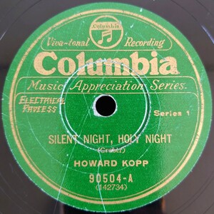 【SP盤レコード/ヒビ欠有】SILENT NIGHT,HOLY NIGHT-サイレント・ナイト・ホーリー・ナイトHOWARD KOPP/MINUE IN G MAJOR-JOSEPH SZIGETI