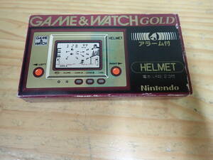 k5c　箱・取説付◆ゲームウォッチ　HELMET ヘルメット　CN-07　任天堂　GAME＆WATCH GOLD　ゴールド