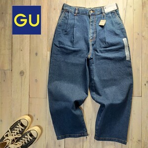 ☆GU ジーユー☆スーパーワイド ジーンズ 2タック デニム パンツ Size（M) S1916