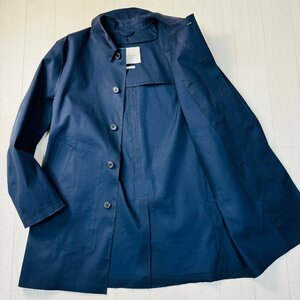 良品/44 XL相当★マッキントッシュ/Mackintosh 防水撥水 ゴム引き コート ステンカラー ロング丈 ジャケット メンズ 紺 ネイビー