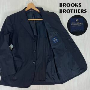 ☆ BROOKS BROTHERS☆ブルックスブラザーズ 3つボタン シングル テーラードジャケット ブレザー 背抜 ピンストライプ ブラック M相当 古着