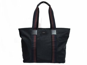 ◆超美品◆Paul Smith*ポールスミス*ウエビング*ストライプ*ナイロン/レザー*トートバッグ*A4/肩掛け可*メンズ*ビジネスバッグ*ブラック