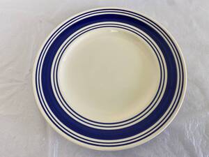 ラルフローレン RALPH LAUREN TABLE TOP COLLECTION Farmstead Ticking Blue ビンテージ 洋食器 プレート 26cm 大皿 希少 丸皿 英国製