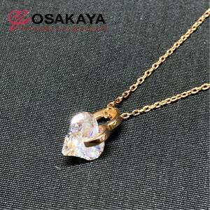 中古美品 STAR JEWELRY ハートクリスタル ネックレス K18 2.3g ゴールド スタージュエリー レディース 小物 アクセサリー プレゼント