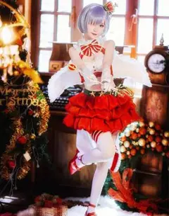 リゼロ レム クリスマス サンタ コスプレ 衣装 ウィッグ L