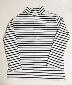 SOPHNET. ハイネック ボーダー カットソー XL WHITE BLACK ソフネット ソフ BAGGY MOCK NECK CUT＆SEWN border ホワイト モックネック