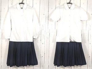 【as140】千葉県 小金中学校 女子用学生服 制服 カッターシャツ+サスペンダー付き夏服スカート◆e98