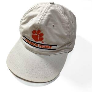 90s 80s Clemson university Tigers キャップ CAP ビンテージ アメリカ製 usa old カレッジ NFL mlb ロゴ 白 コットン クレムソン 犬