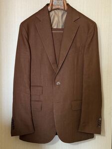 De Petrillo Napoli 46 タバコブラウンリネンスーツ BEAMS F