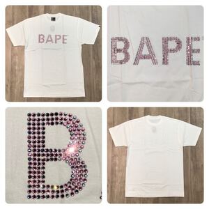 ★メンズノンノ当選品★ スワロフスキー BAPE LOGO Tシャツ Lサイズ a bathing ape swarovski エイプ ベイプ アベイシングエイプ NIGO i09a