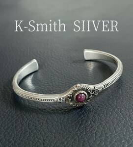 K-Smith/ケースミス シルバー925 silver バングル　ブレスレット　スターリング　天然石　インディアンジュエリー　ヴィンテージ