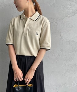 「FRED PERRY」 半袖ポロシャツ X-LARGE オートミール レディース