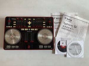 ⑰u100◆Vestax ベスタクス◆DJコントローラー DJ機器 Typhoon タイフーン for the peaple ブラック×レッド 取扱説明書付き 器材 機材