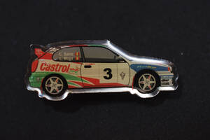 〇 TOYOTA ピンバッジ WRCカローラ 1999サファリラリー W35mm rcitys Toyota Corolla Carlos Sainz/Luis Moya No.3 Motor Sport