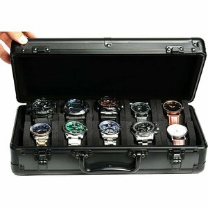 新品 アルミニウム時計ケース 最大55mmの文字盤の腕時計 ぴったりフィット ッド付き ハードデラックス腕時計収納オー 161