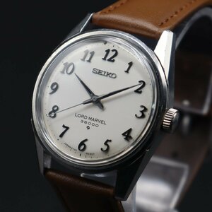 R6.6月OH済 SEIKO LORD MARVEL 36000 セイコー ロードマーベル 手巻き 5740-8000 諏訪工場 1960-70年代 新品革ベルト アンティーク メンズ