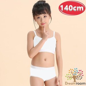 kids スポーツブラ 上下set 【140cm】 ブラトップ＋ショーツ スポーツブラ ファーストブラジャー 子供 女の子 下着 K-283-08