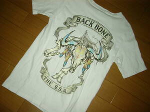 バックボーン BACKBONE カットソー S 白 Tシャツ 干支 ボーン 背ロゴ