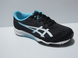 セール 24.5cm asics ヒモ式 アシックス レーザービーム SJ 1154A182 003 黒/ブルー 子供 キッズ 女の子 スニーカー 通学 上履き