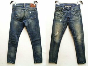 即決[W30]ほぼ未使用品 RRL USA製 16AW NEVADA WASH ネバダ SLIM NARROW スキニー スリム ナロー リペア アメリカ デニム パンツ■592