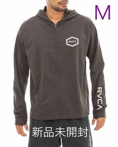 サイズＭ　黒/白RVCA ラッシュガードVENT LS SURF HOODIE