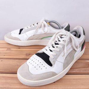 z5818 プーマ ラルフ サンプソン US9.5 27.5cm/白 ホワイト マルチカラー PUMA RALPH SAMPSON LOW メンズ スニーカー 中古