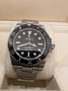 β美品・国内最安値【ROLEX ロレックス 114060 サブマリーナ オイスター ブラック文字盤 黒文字盤 保証書付き 箱付き 腕時計】