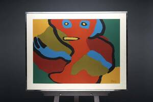 真作 カレル・アペル Karel Appel「連作D」リトグラフ 画寸(74x55) サイン・証明シールあり 110部限定 抽象画 オランダ現代美術の代表作家