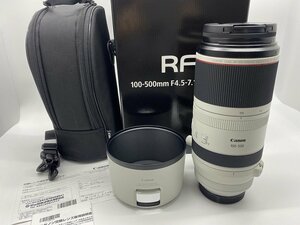 ■超綺麗【Canon キャノン RF100-500mm F4.5-7.1 L IS USM 超望遠ズームレンズ 大口径 箱 取説 保証書(残り2024/6/23迄）有）付き】SH-1824