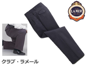 40627-1-ｂ357■ウエスト74-80cm 股下72cm■チノパンツ■CLUB LAMER/クラブ・ラメール 脇シャーリング ストレッチ 