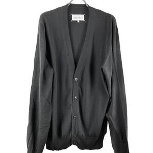 Maison Margiela (メゾン マルジェラ)Velvet Elbow Patched Wool Longsleeve Cardigan (black)